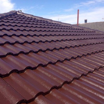Maroon Coated Roof— roof restoration newcastle